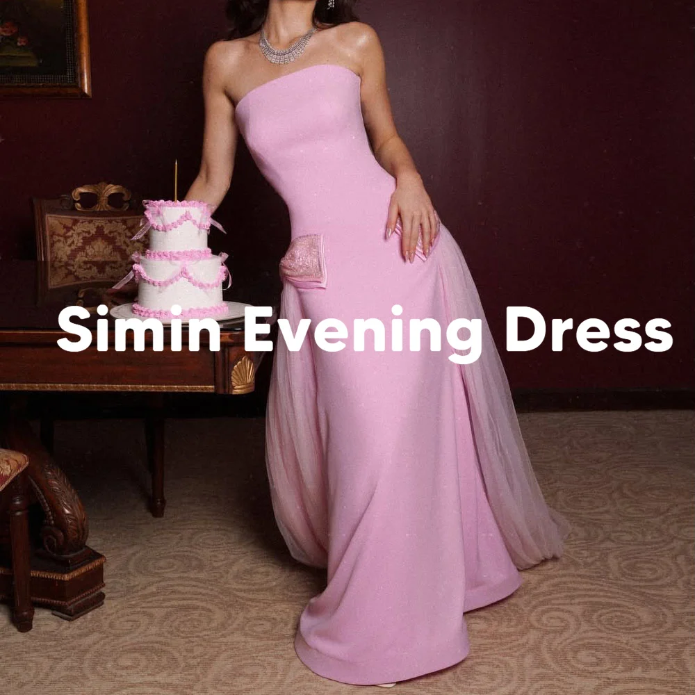 Simin Customized Women's Strapless Bow Straight Saudi Evening Dresses With Sleeveless Floor-Length Formal Elegant Dresses 2025
Simin Customized Women's Strapless Bow Straight Saudi Evening Dresses With Sleeveless Floor-Length Formal Elegant Dresses 2025