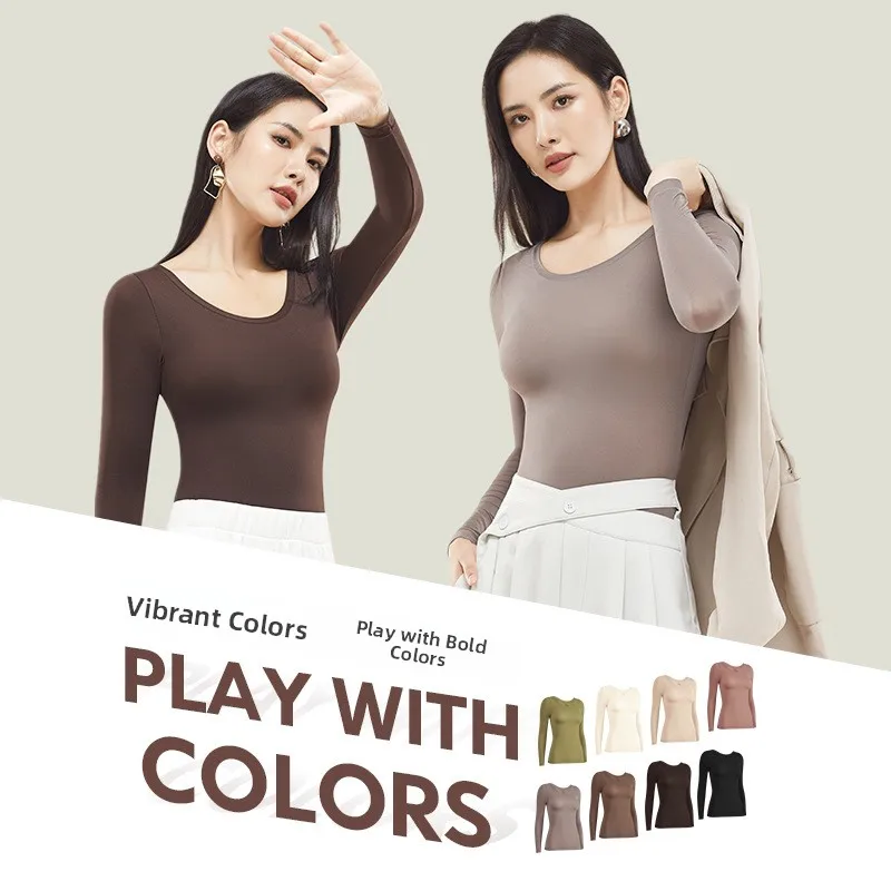 Upgraded Version Ultra-Thin round Neck Base Shirt Women's Slimming Thermal Underwear Set Warmth Innerwear New Style Base Layer
Upgraded Version Ultra-Thin round Neck Base Shirt Women's Slimming Thermal Underwear Set Warmth Innerwear New Style Base Layer