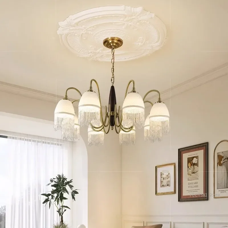 GHEUVNJ French vintage living room vintage white wax wood glass tassel bedroom study light American minimalist dining r
GHEUVNJ French vintage living room vintage white wax wood glass tassel bedroom study light American minimalist dining r