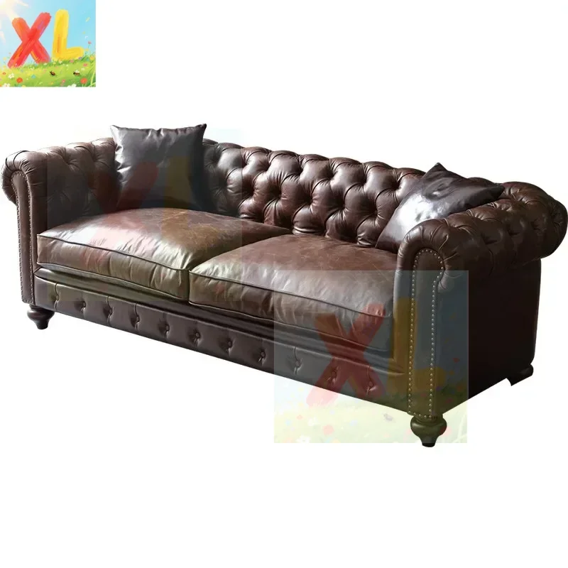 American retro leather sofa three or four people straight row oil wax leather villa living room bar first layer cowhide
American retro leather sofa three or four people straight row oil wax leather villa living room bar first layer cowhide
