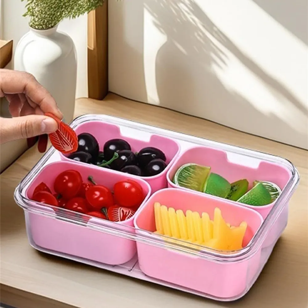 Snack Box Container, 4 Compartments Divided Serving Tray with Lid, Snackle Box Container, Snack Organizer for Fruit, Veggie, Per
Snack Box Container, 4 Compartments Divided Serving Tray with Lid, Snackle Box Container, Snack Organizer for Fruit, Veggie, Per