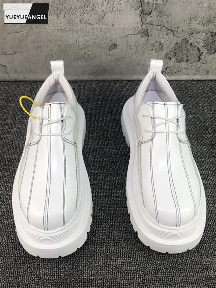 New Fashion Men Round Toe High Quality Cow Leather Business Casual Work Shoes Lace Up White Striped Thick Platform Dress Shoes
New Fashion Men Round Toe High Quality Cow Leather Business Casual Work Shoes Lace Up White Striped Thick Platform Dress Shoes