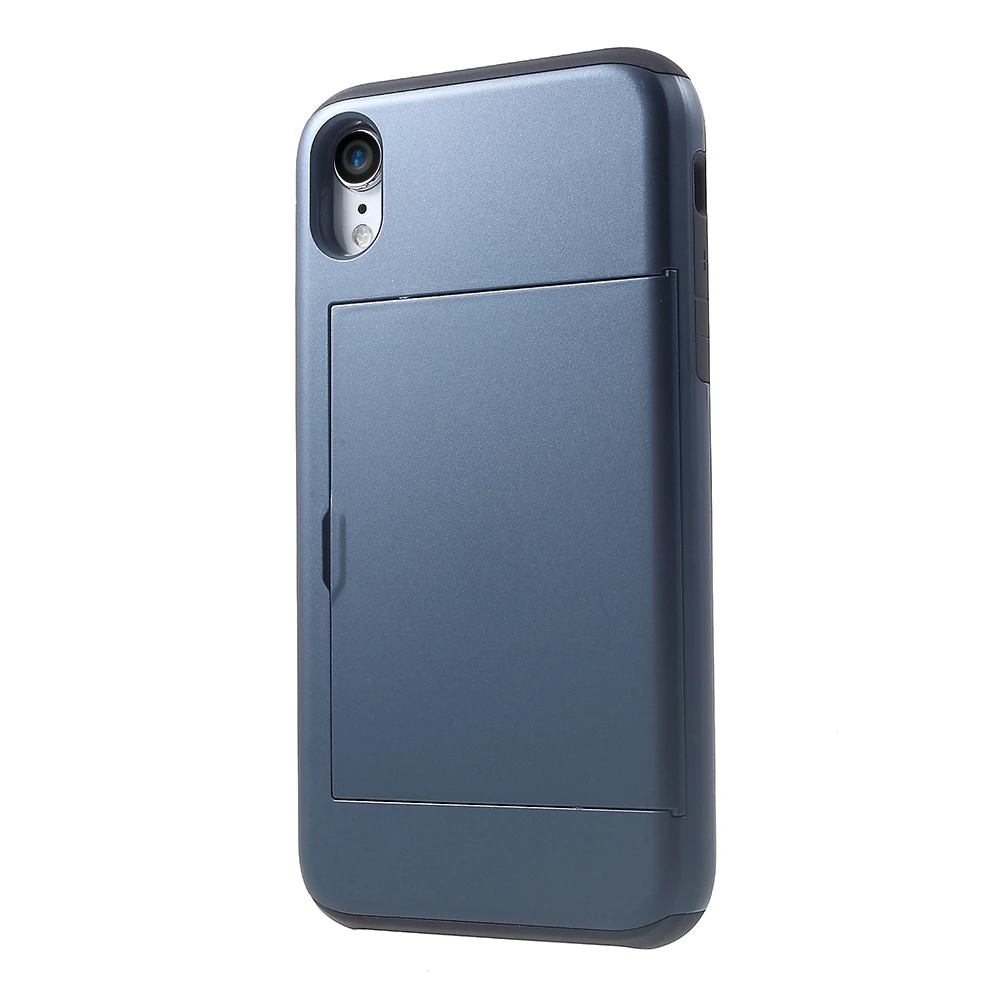 Plastic + TPU Hybrid Protection Cover with Card Slot for iPhone XR 6.1 inch - Dark Blue
Plastic + TPU Hybrid Protection Cover with Card Slot for iPhone XR 6.1 inch - Dark Blue