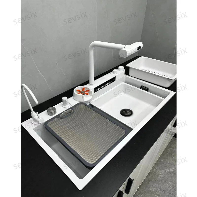 White Kitchen Sink sinks Above Counter or Undermount Installation Single Basin Bar Sink Washing Basin 304 Stainless Steel
White Kitchen Sink sinks Above Counter or Undermount Installation Single Basin Bar Sink Washing Basin 304 Stainless Steel