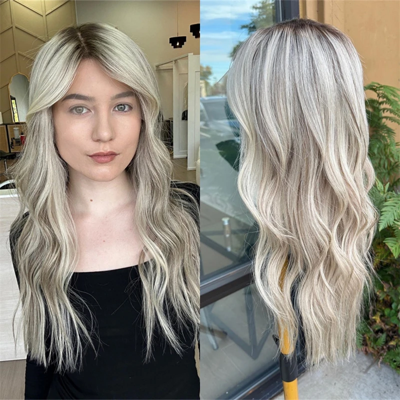 Fashion Wig 13x4 Synthetic Lace Front Wig Light Blonde Highlight Wig with Dark Roots Soft Pre Plucked Hairline Natural Body Wave
Fashion Wig 13x4 Synthetic Lace Front Wig Light Blonde Highlight Wig with Dark Roots Soft Pre Plucked Hairline Natural Body Wave