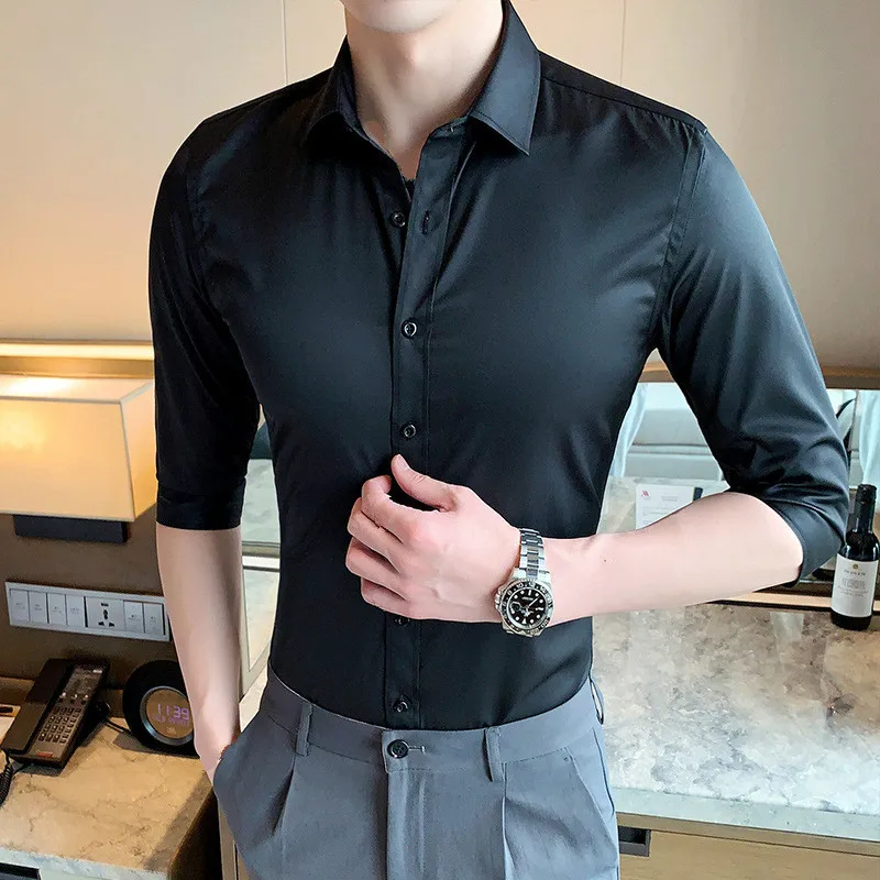 Summer Oversized Social Black Shirt Male Slim Mens Dress Shirt Casual Office Wear 3xl 4xl Fashion Business Wear Formal Plus Size
Summer Oversized Social Black Shirt Male Slim Mens Dress Shirt Casual Office Wear 3xl 4xl Fashion Business Wear Formal Plus Size