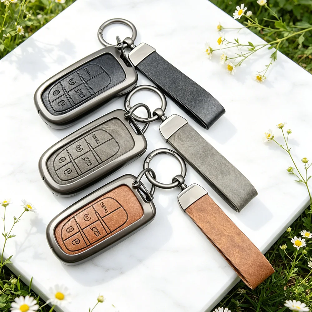 Zinc Alloy Leather Car Key Case For Jeep Renegade Compass Grand Cherokee for Chrysler 300C Wrangler Dodge Car Accessaries
Zinc Alloy Leather Car Key Case For Jeep Renegade Compass Grand Cherokee for Chrysler 300C Wrangler Dodge Car Accessaries