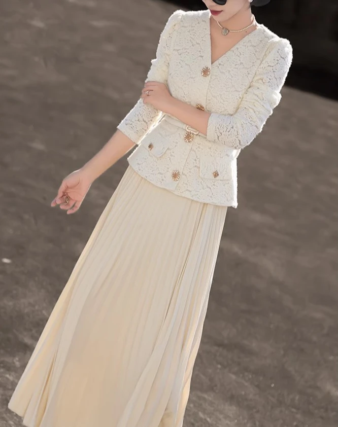 Apricot Patchwork Pleated Dress Women Elegant Long Sleeve V-neck Clothing Lady Streetwear Business Party Vestidos Bodycon
Apricot Patchwork Pleated Dress Women Elegant Long Sleeve V-neck Clothing Lady Streetwear Business Party Vestidos Bodycon