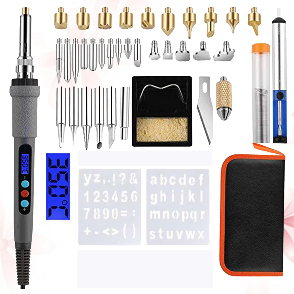 41 Pcs Digital Soldering Iron Set Engraving Wood Burning Tool Adjustable Temp Quick Heat LCD Display Portable Size
41 Pcs Digital Soldering Iron Set Engraving Wood Burning Tool Adjustable Temp Quick Heat LCD Display Portable Size
