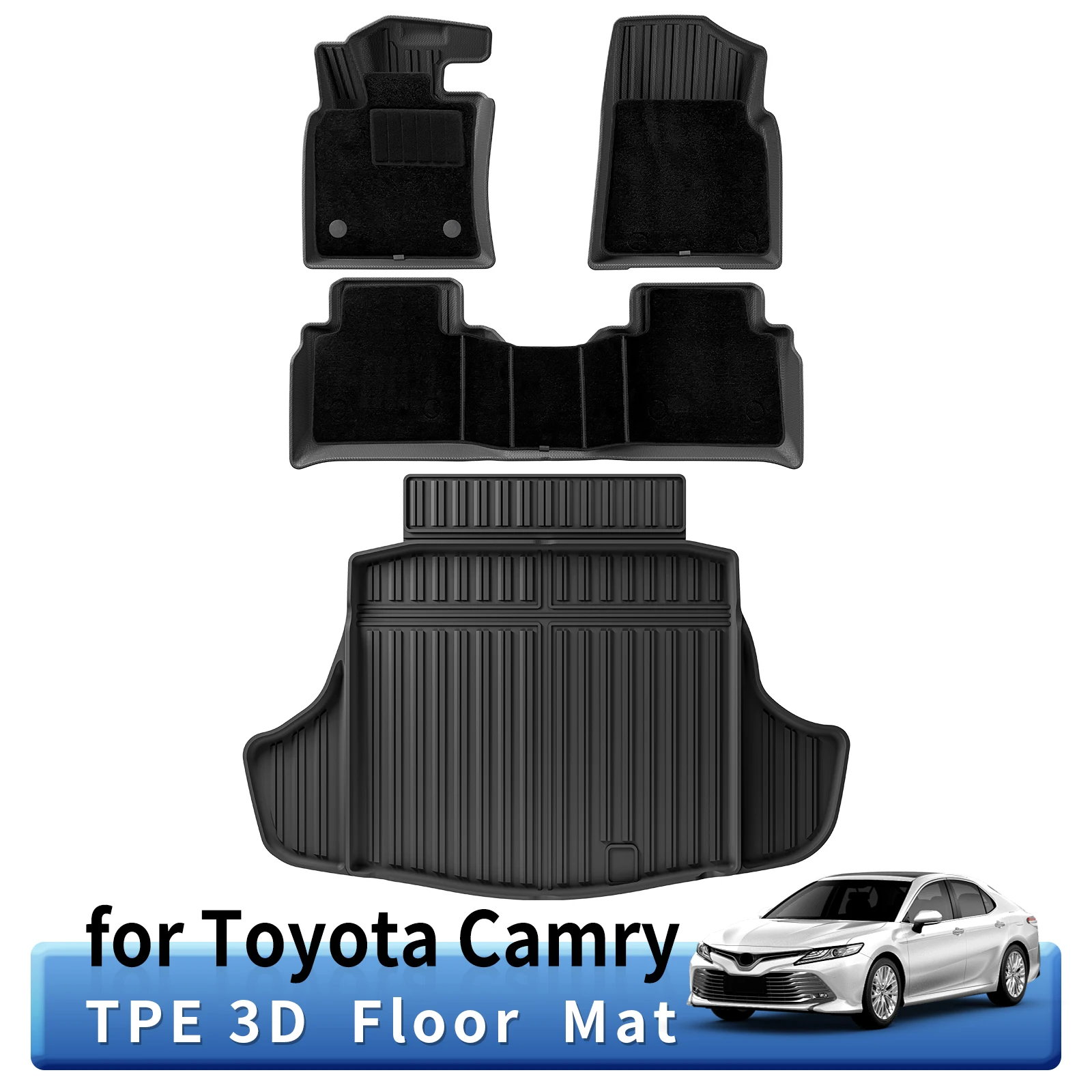 for Toyota Camry 2018-2023 TPE 3D Car Floor Mats Cargo Liner Trunk Pad All Weather Waterproof Black Left Rudder
for Toyota Camry 2018-2023 TPE 3D Car Floor Mats Cargo Liner Trunk Pad All Weather Waterproof Black Left Rudder