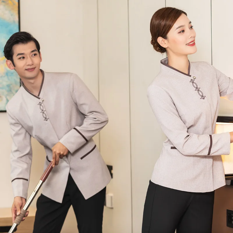 Cleaning Service Long Sleeve Autumn Winter Hotel Guest Room Cleaner Work Uniform Top Property Auntie Workwear Uniform
Cleaning Service Long Sleeve Autumn Winter Hotel Guest Room Cleaner Work Uniform Top Property Auntie Workwear Uniform