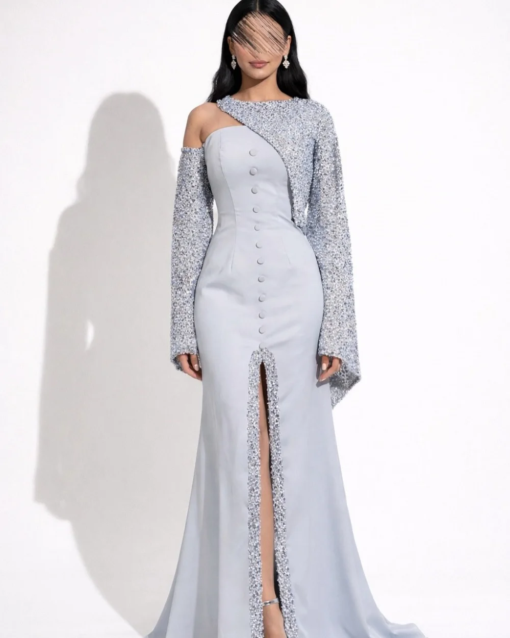 Customized Classic Women Jersey Beading Ruched Mermaid Evening Dresses Fashion O-Neck Long Sleeves Floor Lenght Slit Prom Dress
Customized Classic Women Jersey Beading Ruched Mermaid Evening Dresses Fashion O-Neck Long Sleeves Floor Lenght Slit Prom Dress