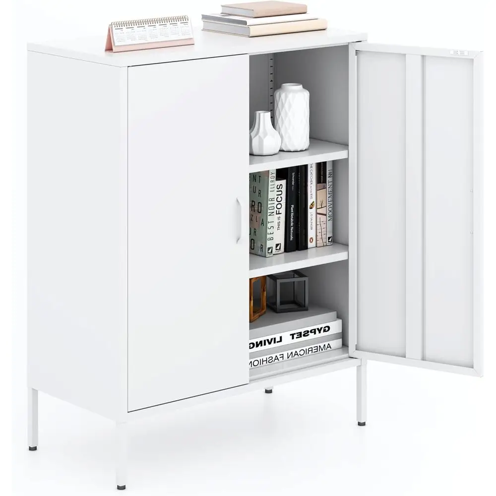 White 40H Multipurpose Metal Storage Cabinet with 3-Tier Shelves for Home Office, Living Room, Kitchen
White 40H Multipurpose Metal Storage Cabinet with 3-Tier Shelves for Home Office, Living Room, Kitchen
