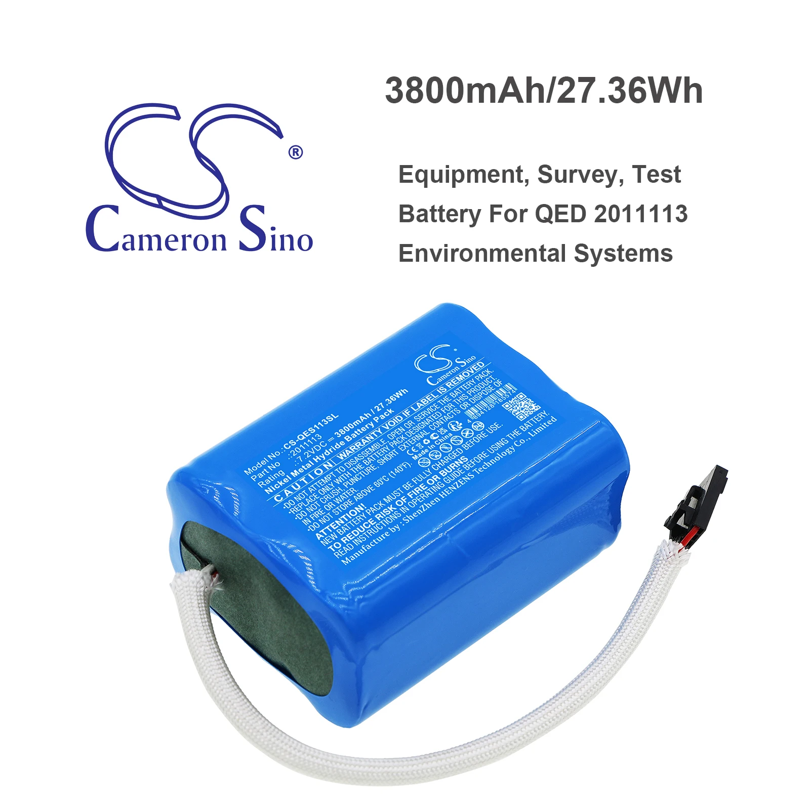 CS Equipment, Survey, Test 3800mAh/27.36Wh Battery For Environmental Systems 2011113
CS Equipment, Survey, Test 3800mAh/27.36Wh Battery For Environmental Systems 2011113