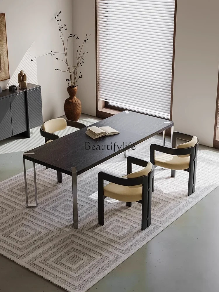 LD6Italian Minimalist Carbonized Solid Wood Dining Table Home North America Black Walnut Wooden Desk
LD6Italian Minimalist Carbonized Solid Wood Dining Table Home North America Black Walnut Wooden Desk