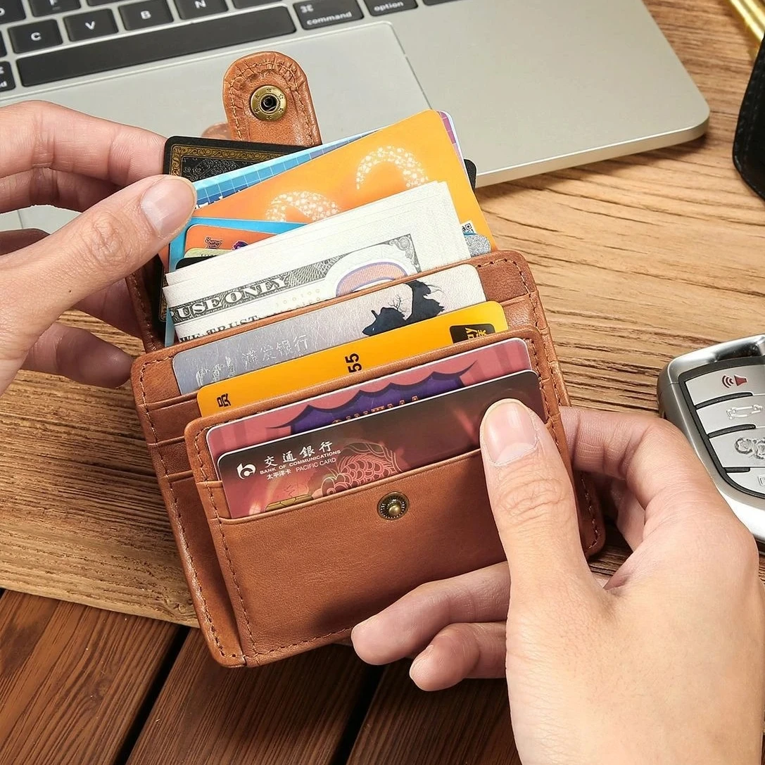 Secure Snap Leather Wallet - Compact Organizer with ID Window, Multi Card Slots & Coin Pocket for Cash & Card Storage
Secure Snap Leather Wallet - Compact Organizer with ID Window, Multi Card Slots & Coin Pocket for Cash & Card Storage