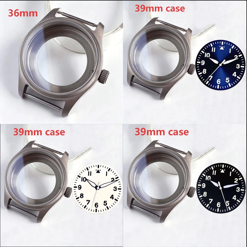 36mm/39mm Titanium Pilot Watch Case for NH35 NH36 Miyota 8215 821A ETA2824 Dial Face Hands Suit Sapphire Glass watch parts
36mm/39mm Titanium Pilot Watch Case for NH35 NH36 Miyota 8215 821A ETA2824 Dial Face Hands Suit Sapphire Glass watch parts