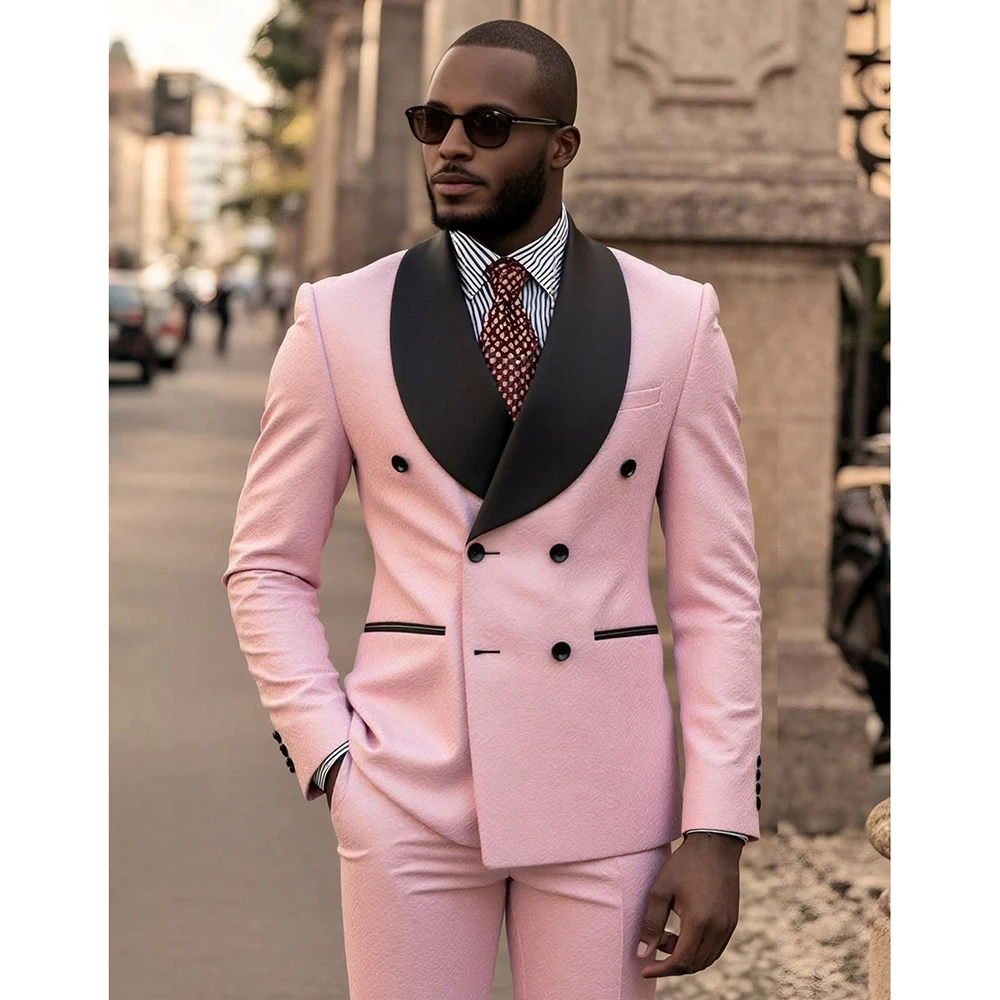 Customized Man Suit Pink Double-breasted Shawl Lapel Two Pieces(Jacket+Pants) Double-welt Pocket without Flap Set for Wedding
Customized Man Suit Pink Double-breasted Shawl Lapel Two Pieces(Jacket+Pants) Double-welt Pocket without Flap Set for Wedding