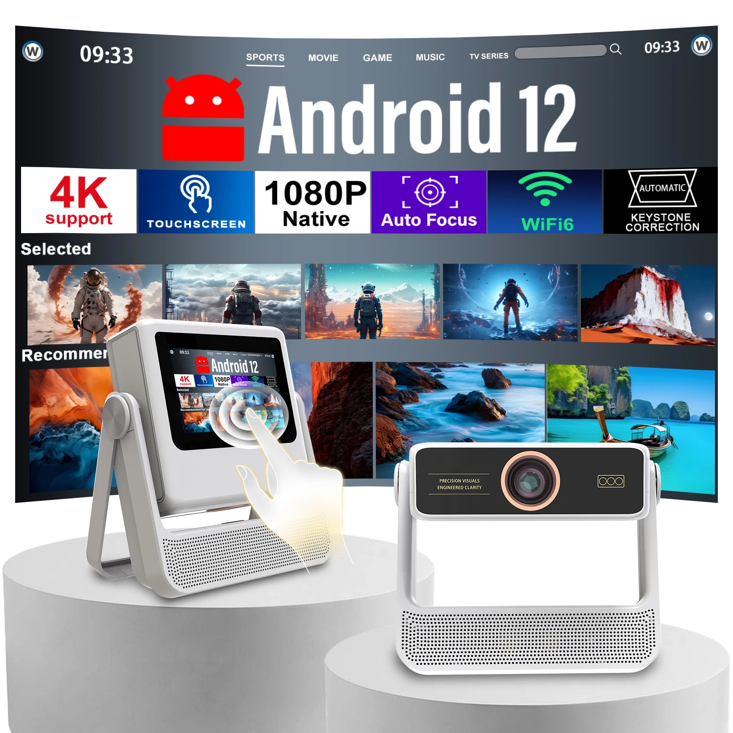 All-scene Ball Game Projector HDMI USB 3.5mm Audio 7in Touch Android12 Home Kitchen Office Use
All-scene Ball Game Projector HDMI USB 3.5mm Audio 7in Touch Android12 Home Kitchen Office Use