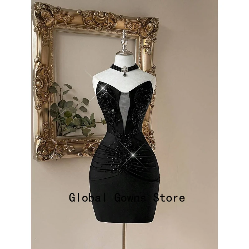 Black Short Homecoming Dress Sheath Bling Beaded Appliques Customized Mini Cocktail Dresses Prom For Women Birthday Party Gown
Black Short Homecoming Dress Sheath Bling Beaded Appliques Customized Mini Cocktail Dresses Prom For Women Birthday Party Gown