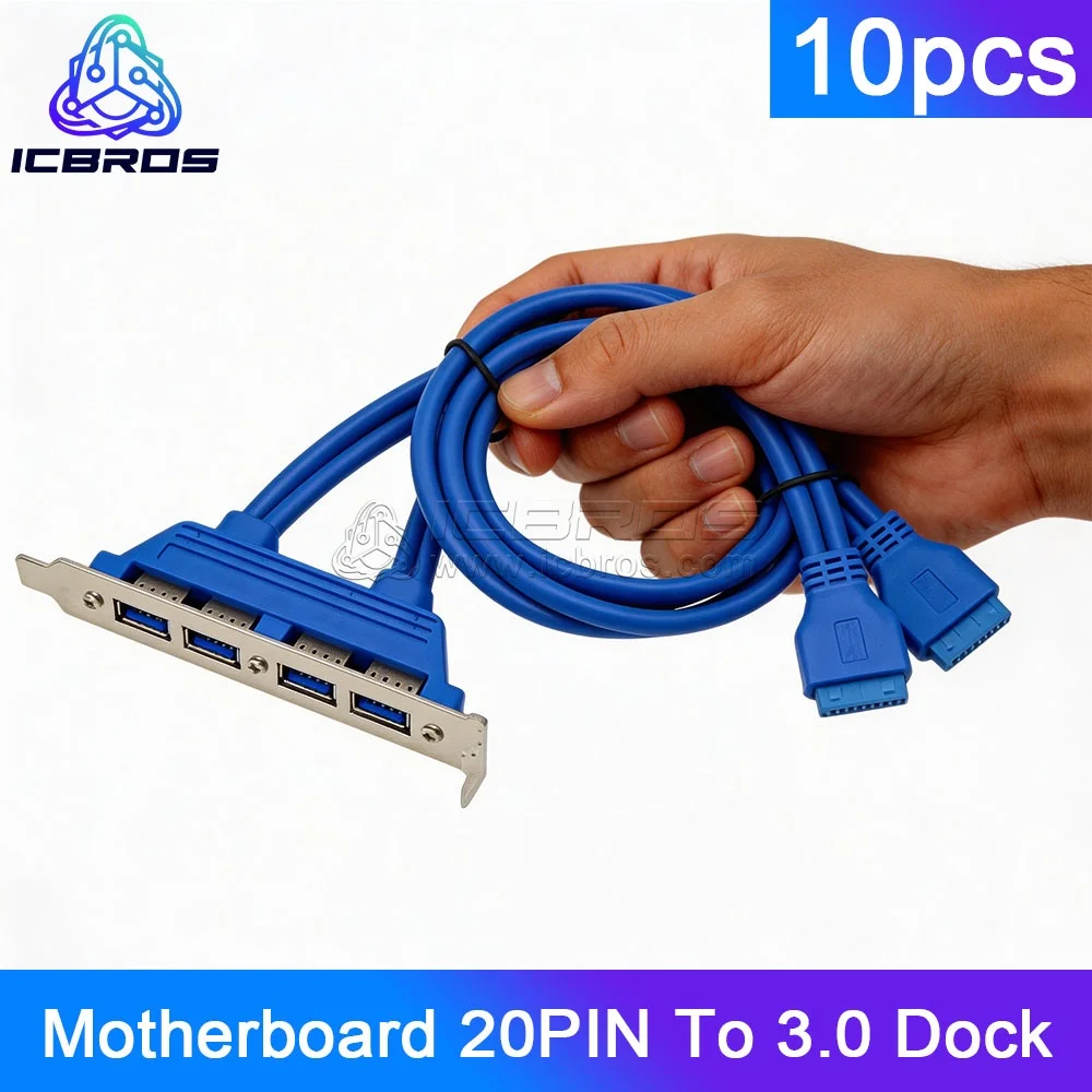 10pcs High Speed Motherboard 20PIN To 3.0 Dock Cable USB 3.0 20 Pin to Four Ports USB 3.0 Female Mount for Panel Frontal PC 50cm
10pcs High Speed Motherboard 20PIN To 3.0 Dock Cable USB 3.0 20 Pin to Four Ports USB 3.0 Female Mount for Panel Frontal PC 50cm