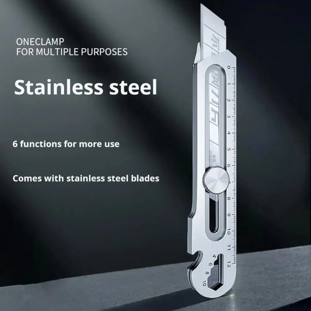 Stainless Steel Knife Multifunctional Utility Knife Retractable Sharp Cut Office Home Break Blade Box Paper Cutter Manual Tools
Stainless Steel Knife Multifunctional Utility Knife Retractable Sharp Cut Office Home Break Blade Box Paper Cutter Manual Tools