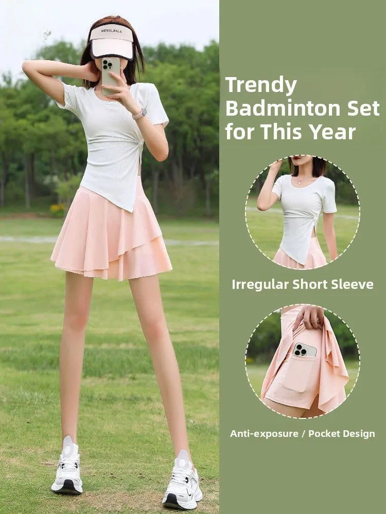 Women's Sportswear Set Summer New Training Fitn Yoga T-irt Qui Dry Running ort Skirt Sve Badminton Suit
Women's Sportswear Set Summer New Training Fitn Yoga T-irt Qui Dry Running ort Skirt Sve Badminton Suit