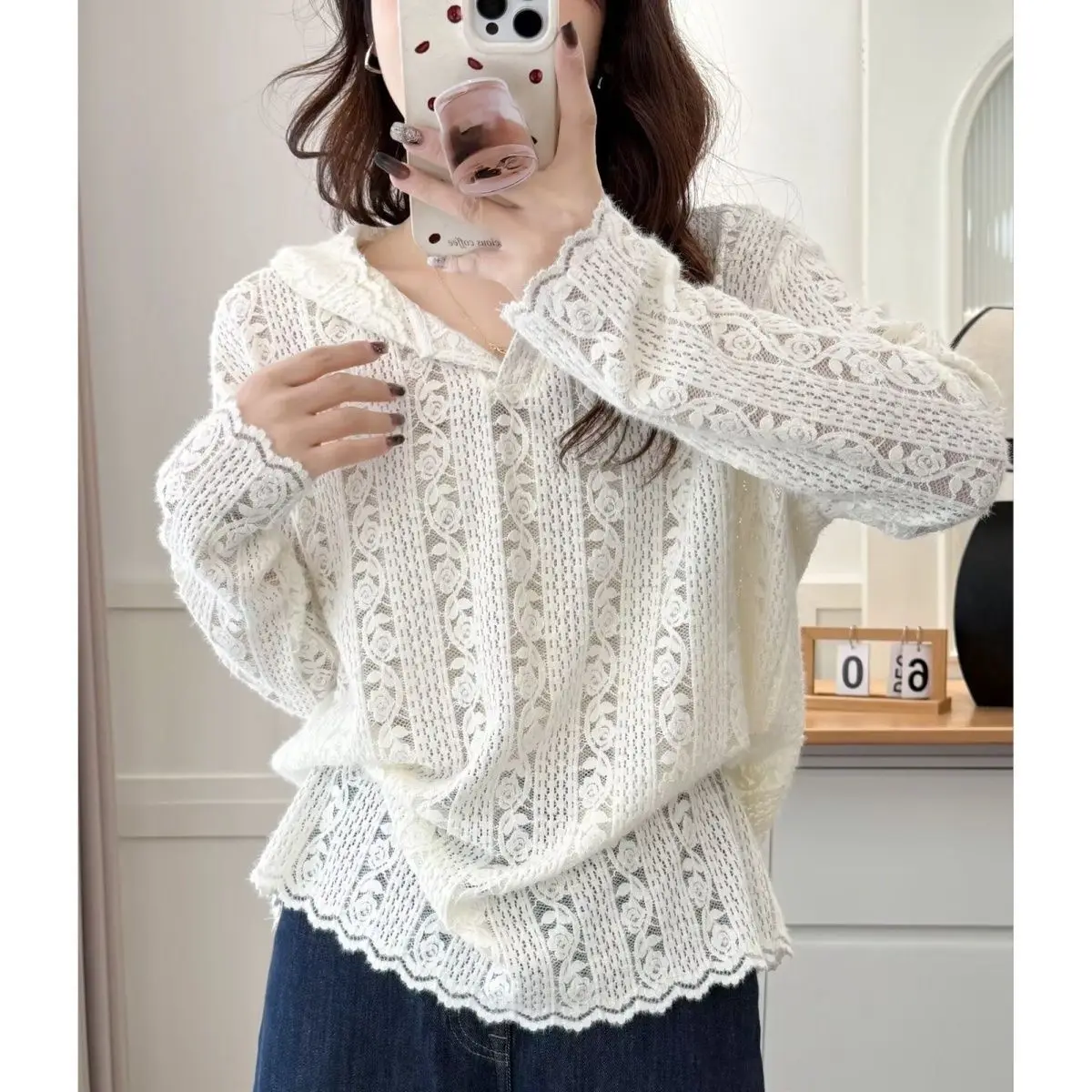 Design Solid Color Hoodie Early Spring Large Luxury Slim Fit Versatile Lace Bottom Top
Design Solid Color Hoodie Early Spring Large Luxury Slim Fit Versatile Lace Bottom Top