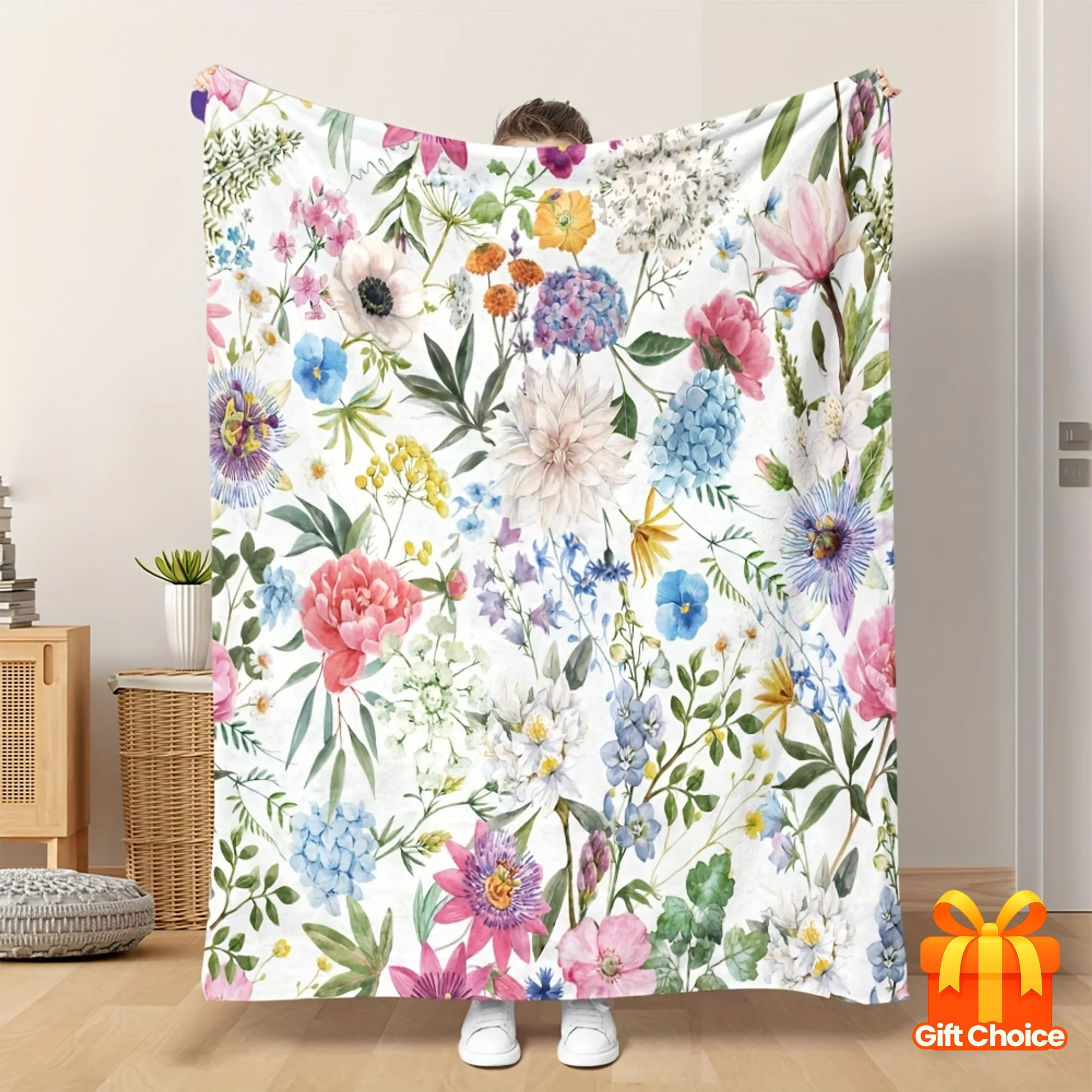 1pc Super-Soft Floral Throw Blanket - Cozy Nap & Travel Companion for Sofa, Bed & Office - Year-Round Comfort, Perfect Home Decor & Gift for Girls & Adults
1pc Super-Soft Floral Throw Blanket - Cozy Nap & Travel Companion for Sofa, Bed & Office - Year-Round Comfort, Perfect Home Decor & Gift for Girls & Adults