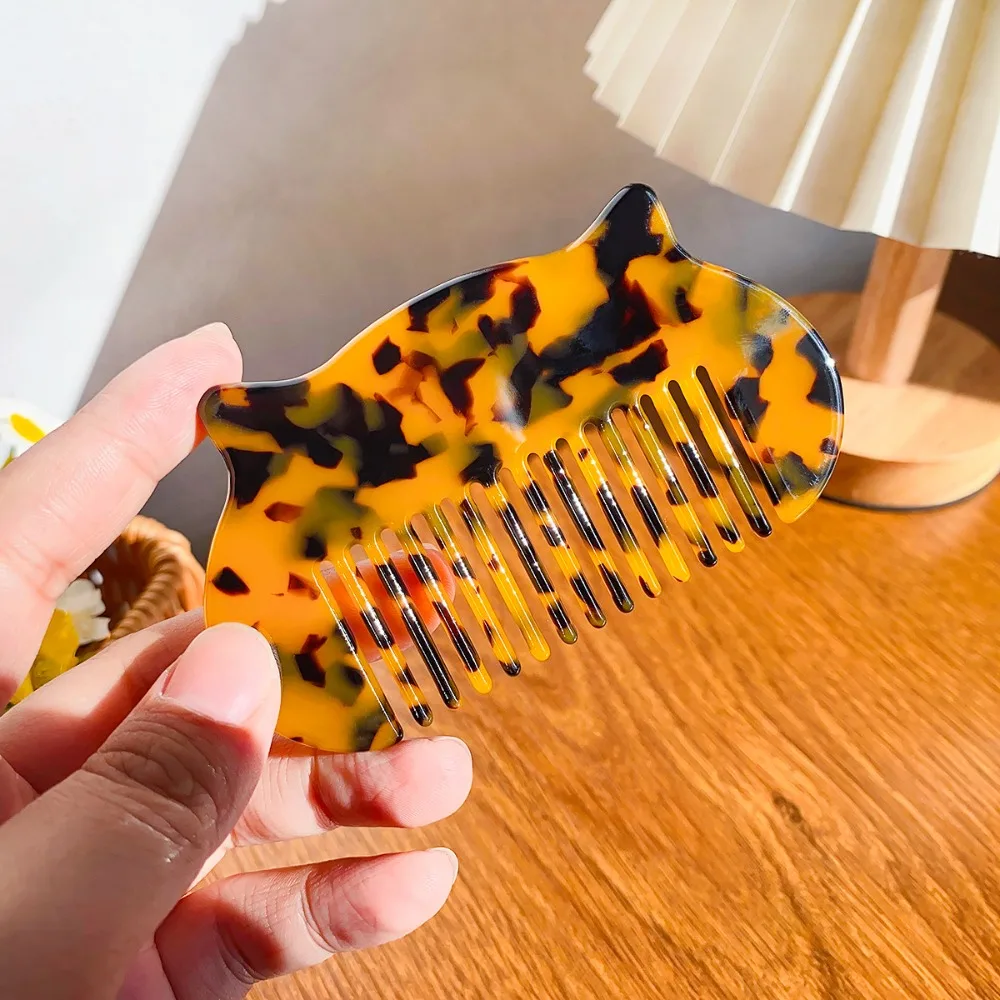 Cat Ear Shaped Acetate Comb Wide Toothed Colorful Makeup Comb Hair Accessories Hair Styling Tool Hairdressing Comb Student
Cat Ear Shaped Acetate Comb Wide Toothed Colorful Makeup Comb Hair Accessories Hair Styling Tool Hairdressing Comb Student