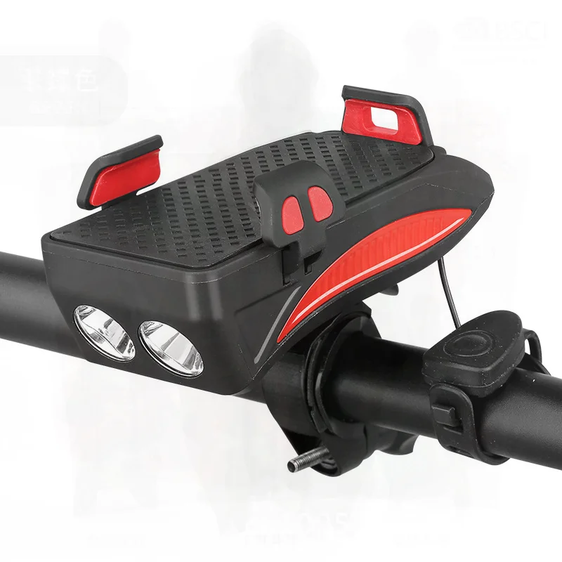 4-in-1 Bicycle Light Mobile Phone Holder with Headlight And Horn 2000mAh 4000mAh Charging Bracket for Riding Safety in Blue Red
4-in-1 Bicycle Light Mobile Phone Holder with Headlight And Horn 2000mAh 4000mAh Charging Bracket for Riding Safety in Blue Red