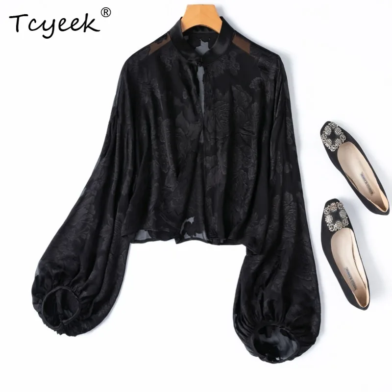 Tcyeek 100% Real Mulberry Silk Women's Tops 2026 Spring Short-style Chinese-style Lantern-sleeved Top Woman Clothes Ropa Mujer
Tcyeek 100% Real Mulberry Silk Women's Tops 2026 Spring Short-style Chinese-style Lantern-sleeved Top Woman Clothes Ropa Mujer