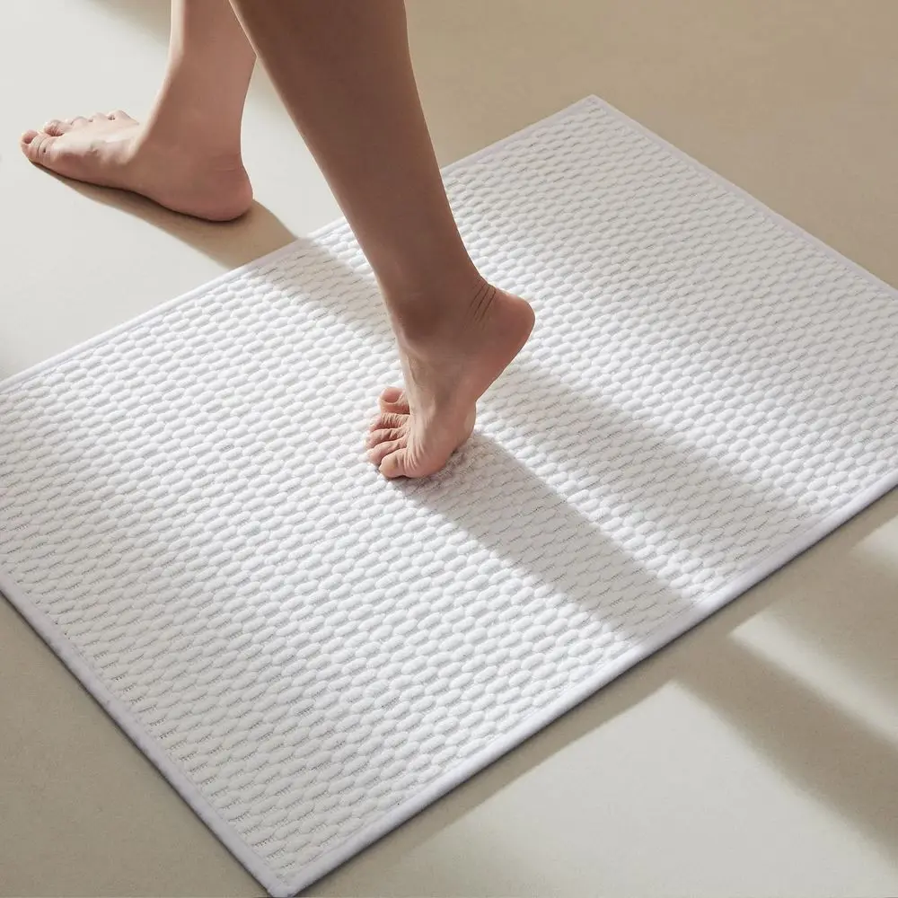 Bathroom Rugs Non Slip Washable, Super Absorbent Thin Bath Mat Quick Dry Low Pile Bathroom Rug, White 24"x36"
Bathroom Rugs Non Slip Washable, Super Absorbent Thin Bath Mat Quick Dry Low Pile Bathroom Rug, White 24"x36"