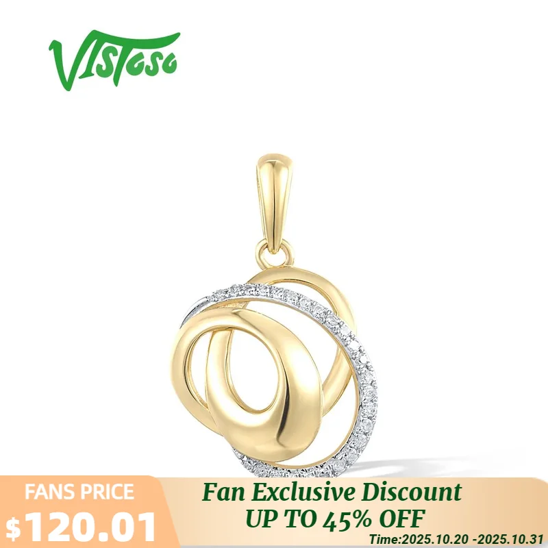 VISTOSO Authentic 14K 585 Yellow Gold Pendant For Women Sparkling Diamond Twisted Linear Fine Daily Wear Fashion Jewelry Set
VISTOSO Authentic 14K 585 Yellow Gold Pendant For Women Sparkling Diamond Twisted Linear Fine Daily Wear Fashion Jewelry Set