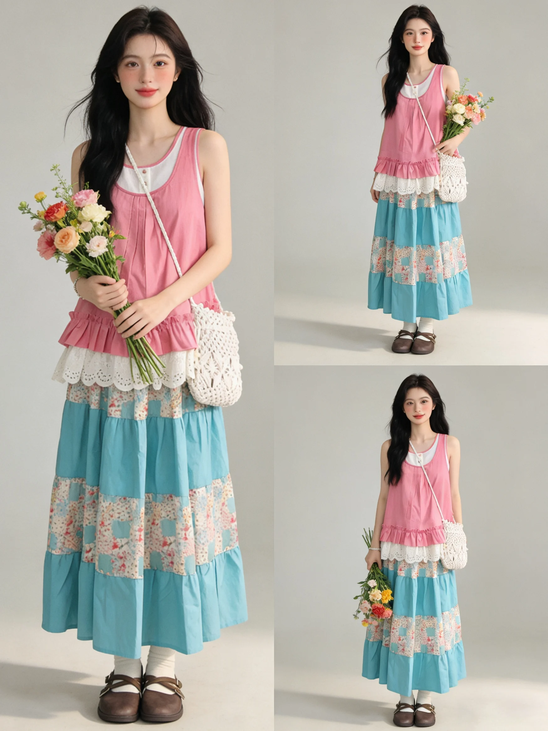 Dopamine Boosting Lace Vest And Skirt Set Art Student Inspired Half Body Summer Outfit Women's Fashion Ensemble Casual Wear
Dopamine Boosting Lace Vest And Skirt Set Art Student Inspired Half Body Summer Outfit Women's Fashion Ensemble Casual Wear