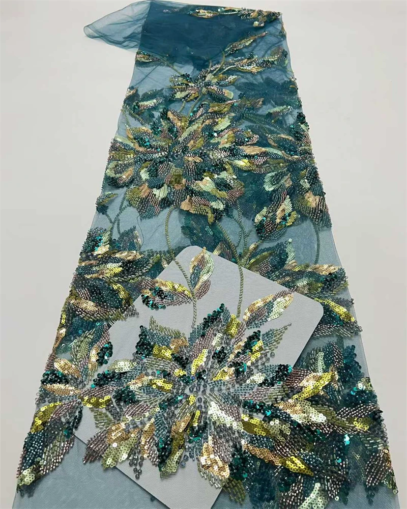 African Groom Embroidered Tulle Lace Fabric 5 Yards with Mesh Sequins for Nigerian Wedding Party Sewing Material
African Groom Embroidered Tulle Lace Fabric 5 Yards with Mesh Sequins for Nigerian Wedding Party Sewing Material