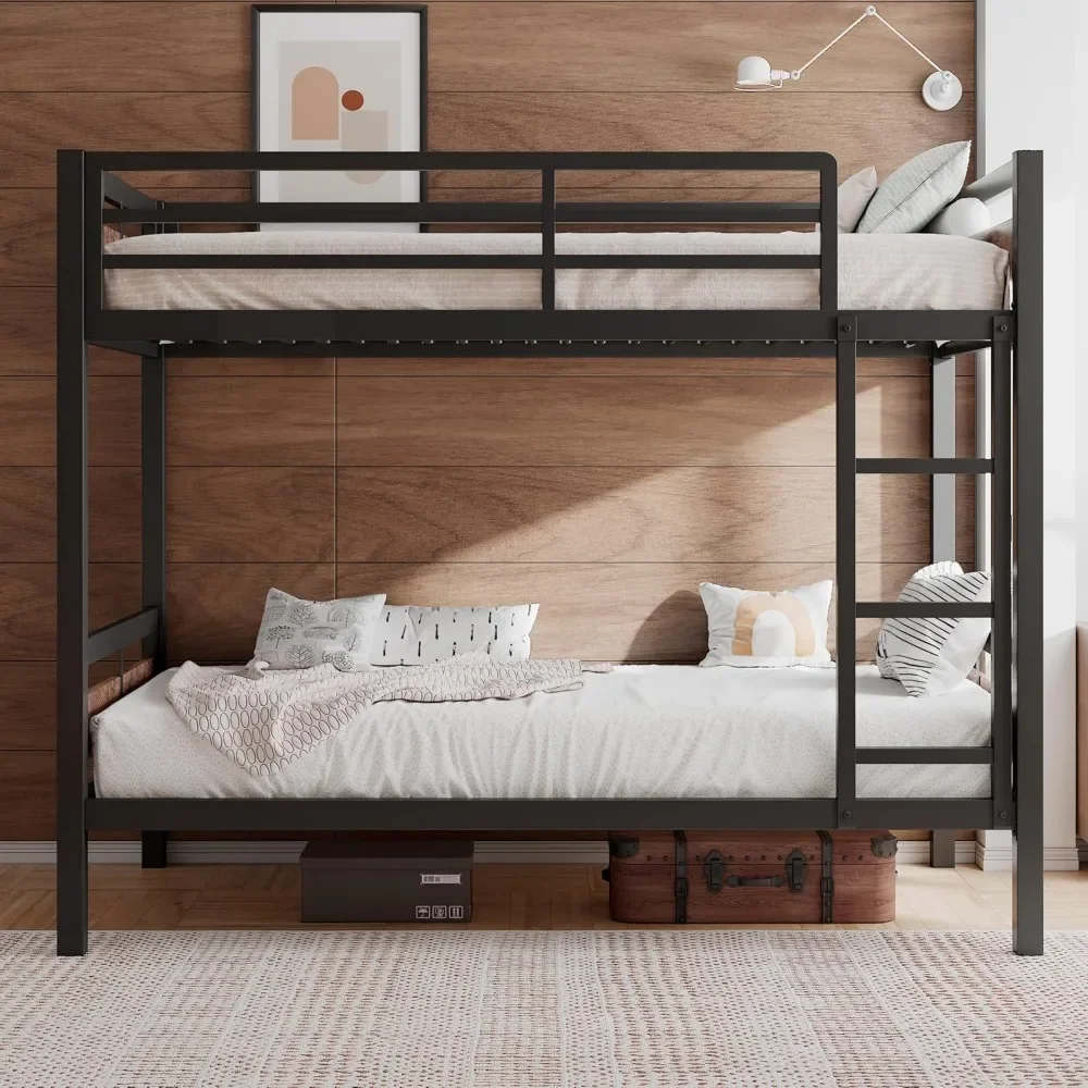 Bunk Bed Twin Over Twin, Heavy Duty Metal Bed with Ladder and Full-Length Guardrail, Under-Bed Storage Space, No Box Spring Need
Bunk Bed Twin Over Twin, Heavy Duty Metal Bed with Ladder and Full-Length Guardrail, Under-Bed Storage Space, No Box Spring Need