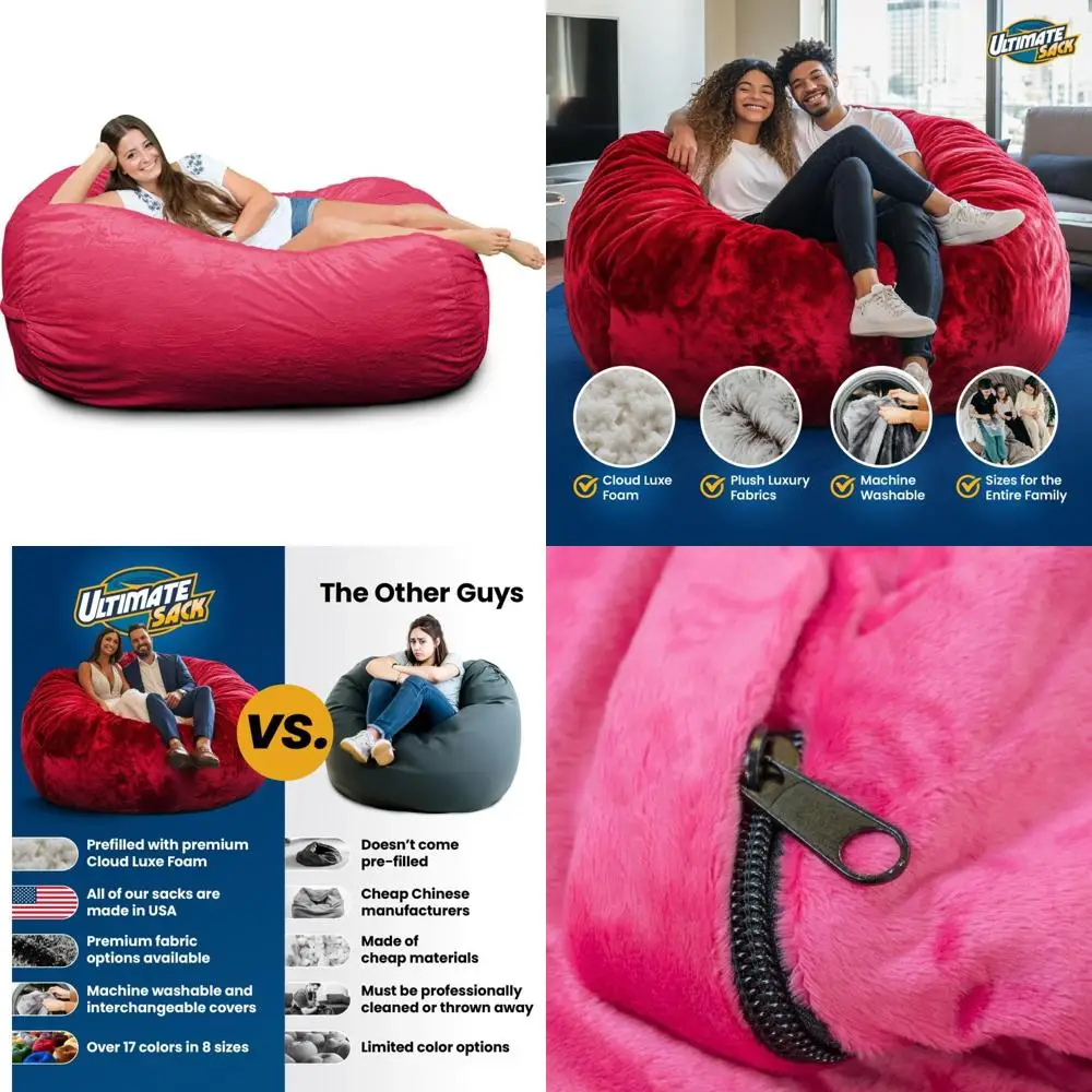 "Adult-Sized Comfortable Bean Bag Lounge Chair Sofa in Pink"
"Adult-Sized Comfortable Bean Bag Lounge Chair Sofa in Pink"