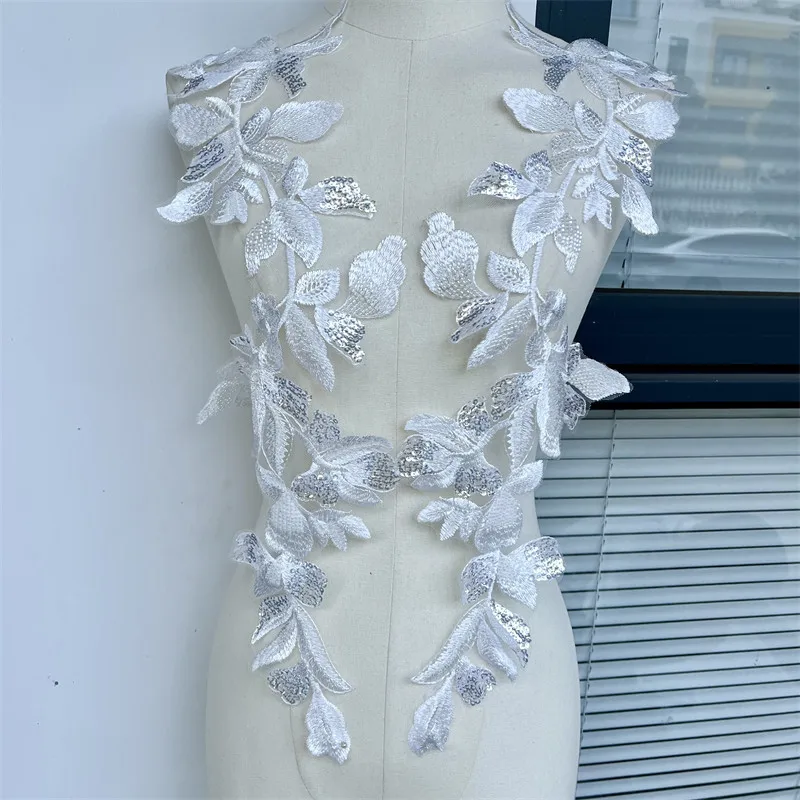 One Pair White Large Bead Sequin Embroidery Flower Clothing Decoration Cloth Lace Applique
One Pair White Large Bead Sequin Embroidery Flower Clothing Decoration Cloth Lace Applique