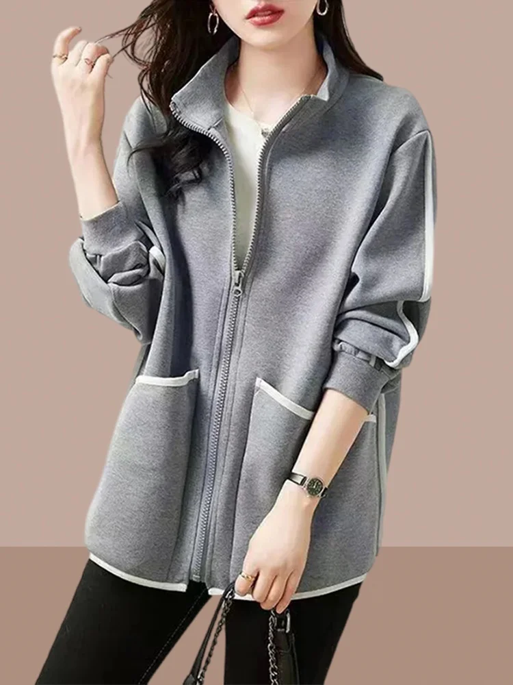 Faionable Casual Loose Sweatirt Women's Jaet Mid-Length Spring Autumn New ey Sports Top Trendy Commute Sle Zipper C...
Faionable Casual Loose Sweatirt Women's Jaet Mid-Length Spring Autumn New ey Sports Top Trendy Commute Sle Zipper C...