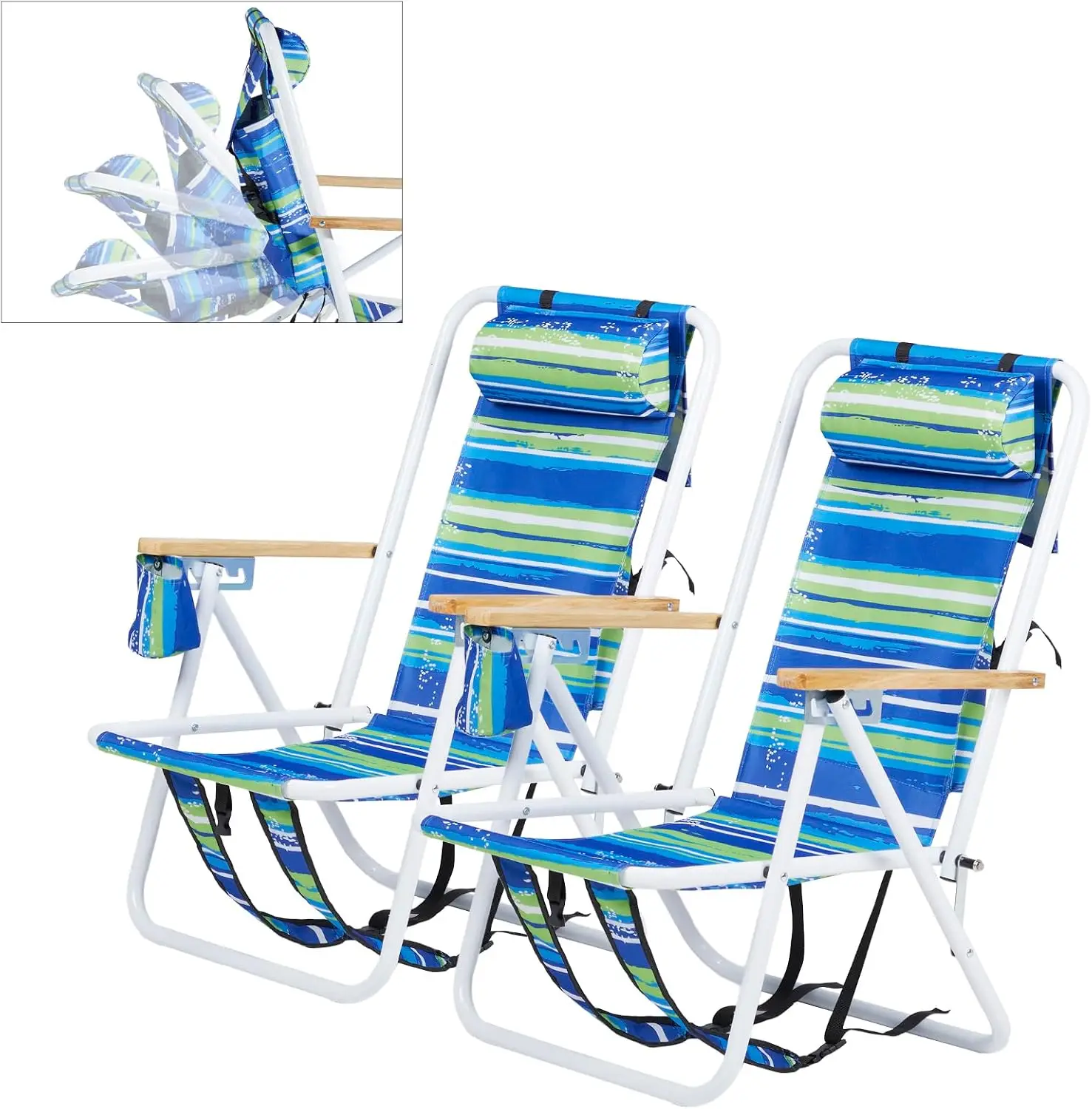 Folding Beach Chair Adjustable Headrest W/4 Flexible Tilt Angle, Cup Holder Portable High Strength Cleanable Fabric, For Sand
Folding Beach Chair Adjustable Headrest W/4 Flexible Tilt Angle, Cup Holder Portable High Strength Cleanable Fabric, For Sand