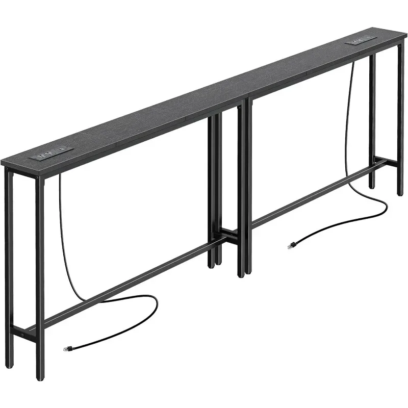 Narrow Console Table with Outlet, Sofa Table Set of 2, Total Length, Behind Couch Table, Long Entryway Tables with Charging
Narrow Console Table with Outlet, Sofa Table Set of 2, Total Length, Behind Couch Table, Long Entryway Tables with Charging