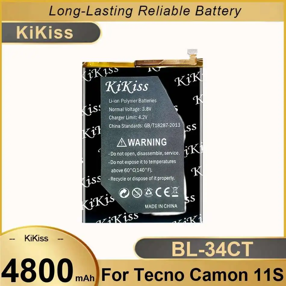 Надежный блок питания для аккумулятора мобильного телефона Tecno Camon 11S BL-34CT 4800 мАч
Надежный блок питания для аккумулятора мобильного телефона Tecno Camon 11S BL-34CT 4800 мАч
