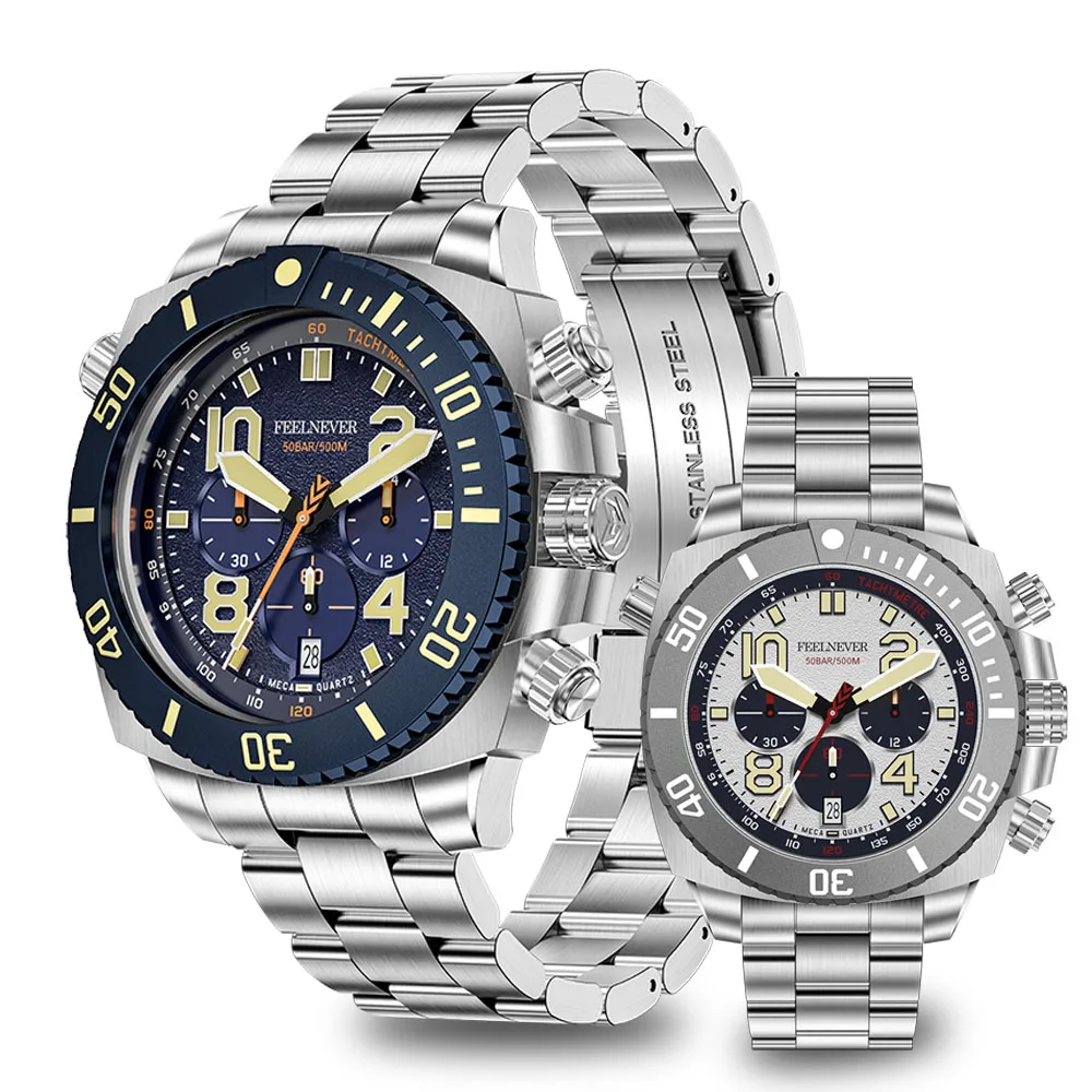 FeelNever Sport Automatic Mechanical Quartz Watch Stainless Steel Sapphire Watches Men Dive 500M Waterproof Clocks Reloj Hombre
FeelNever Sport Automatic Mechanical Quartz Watch Stainless Steel Sapphire Watches Men Dive 500M Waterproof Clocks Reloj Hombre