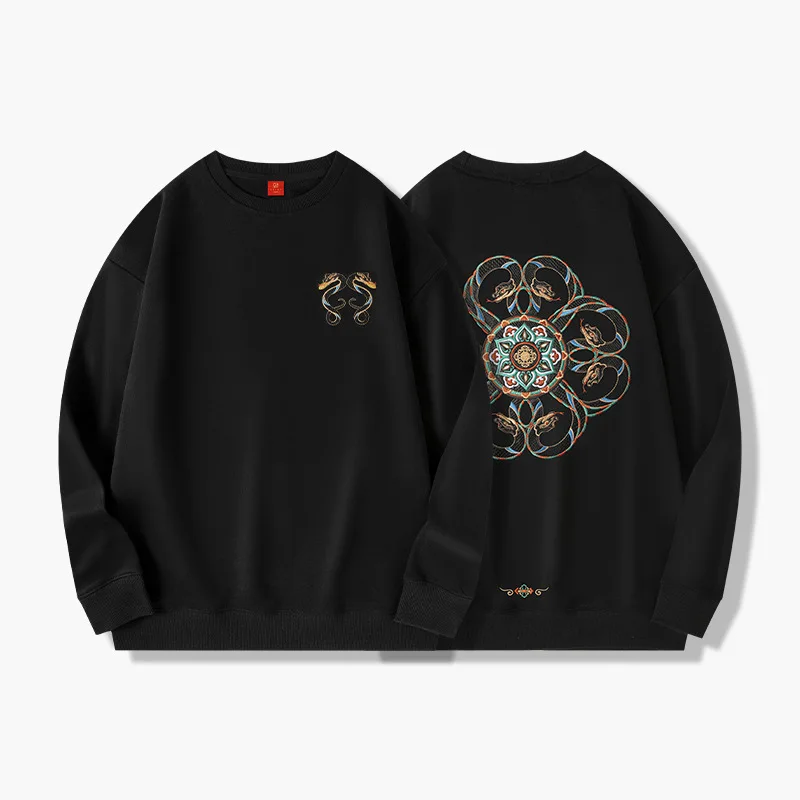 Snake embroidery crew neck sweater Chinese style embroidery loose spring and autumn knitted long sleeves
Snake embroidery crew neck sweater Chinese style embroidery loose spring and autumn knitted long sleeves