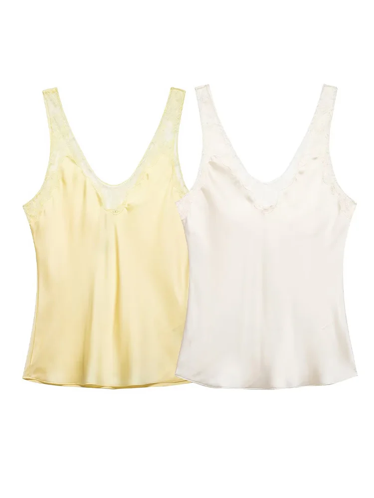 HH Women Fashion Backless Sleeveless Lace Satin Vest Top Casual Slim Solid 2-Color Elegant Woman V-Neck Street Waist Short Top
HH Women Fashion Backless Sleeveless Lace Satin Vest Top Casual Slim Solid 2-Color Elegant Woman V-Neck Street Waist Short Top