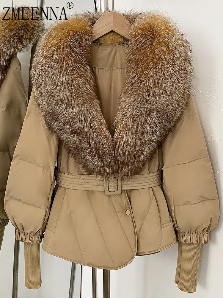 ZMEENNA Women's Khaki Puffer Jacket Faux Fur Trim Shawl Collar Buckled Belted Puff Sleeve Warm Winter Outerwear ZM4205
ZMEENNA Women's Khaki Puffer Jacket Faux Fur Trim Shawl Collar Buckled Belted Puff Sleeve Warm Winter Outerwear ZM4205