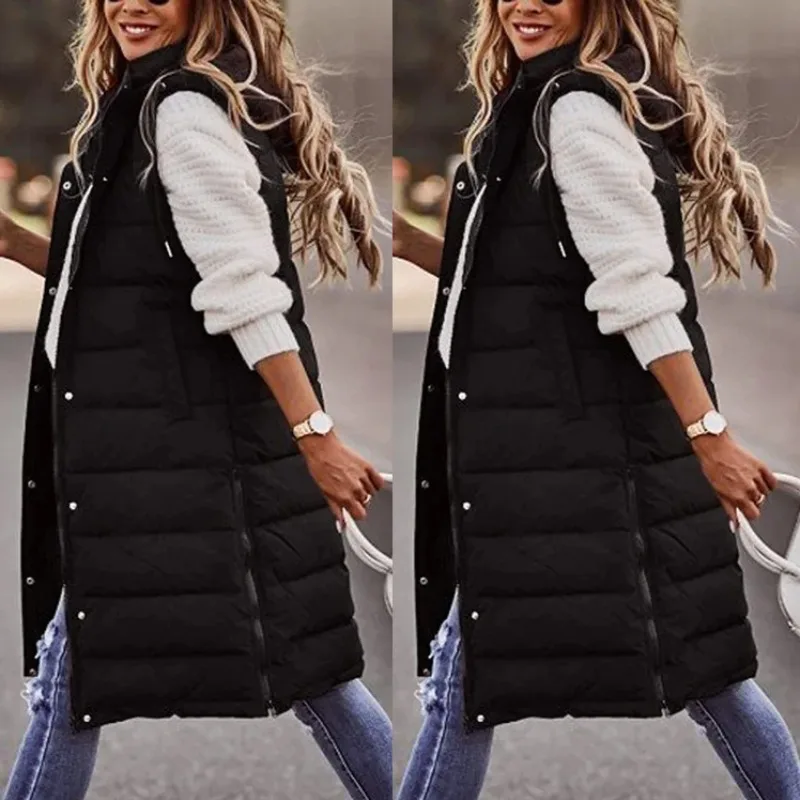 New Women's Fashion Hood Long Coat Vest Autumn Winter Warm Sleeveless Jacket Waistcoat Solid Color Single Breasted Outwear
New Women's Fashion Hood Long Coat Vest Autumn Winter Warm Sleeveless Jacket Waistcoat Solid Color Single Breasted Outwear