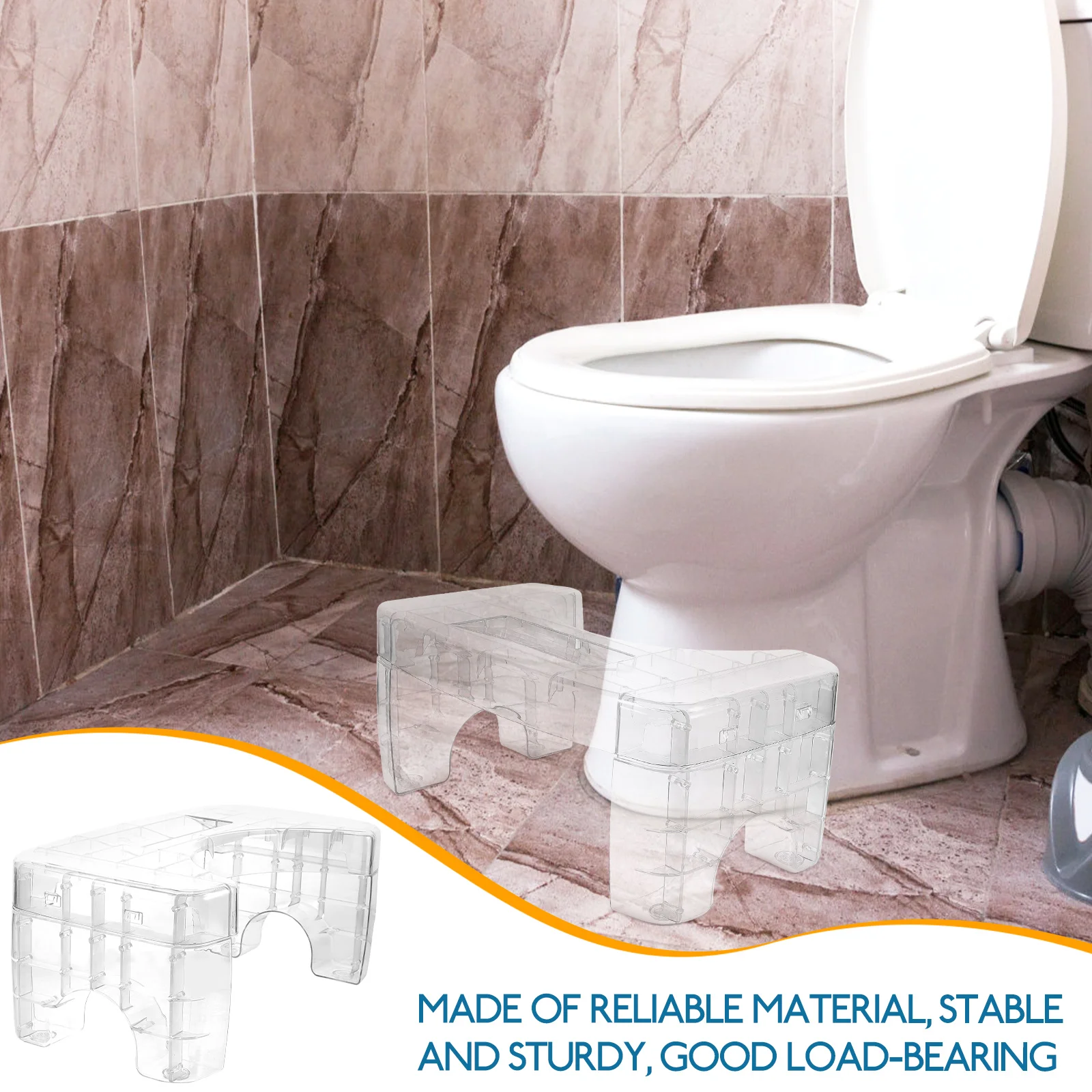 Transparent Toilet Stool Footstool Potty Squatting Pet Step Chair Household Travel Bathroom Supply Adult Sturdy Stable Load
Transparent Toilet Stool Footstool Potty Squatting Pet Step Chair Household Travel Bathroom Supply Adult Sturdy Stable Load