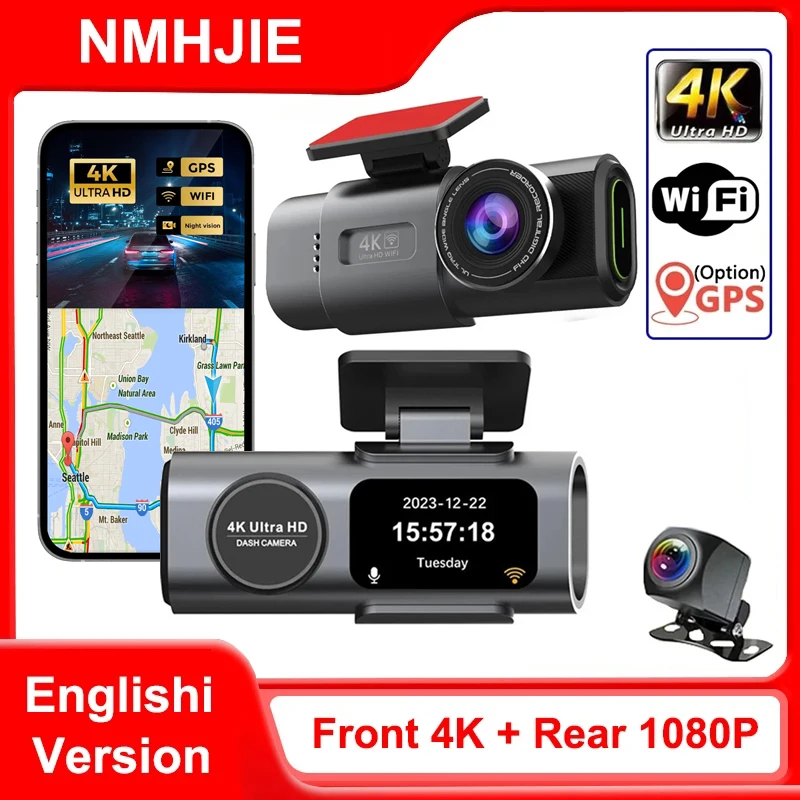 4K + 1080P Car DVR Dash Cam For Cars GPS WiFi Front And Rear Dash Cameras Vehicle Black Box Rort Rear View Camera Video Recorder
4K + 1080P Car DVR Dash Cam For Cars GPS WiFi Front And Rear Dash Cameras Vehicle Black Box Rort Rear View Camera Video Recorder
